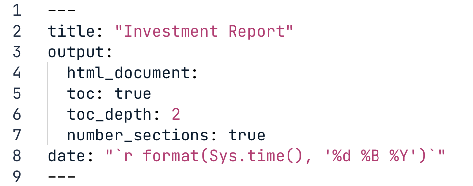 Markdown file with toc, toc_depth, and number_sections