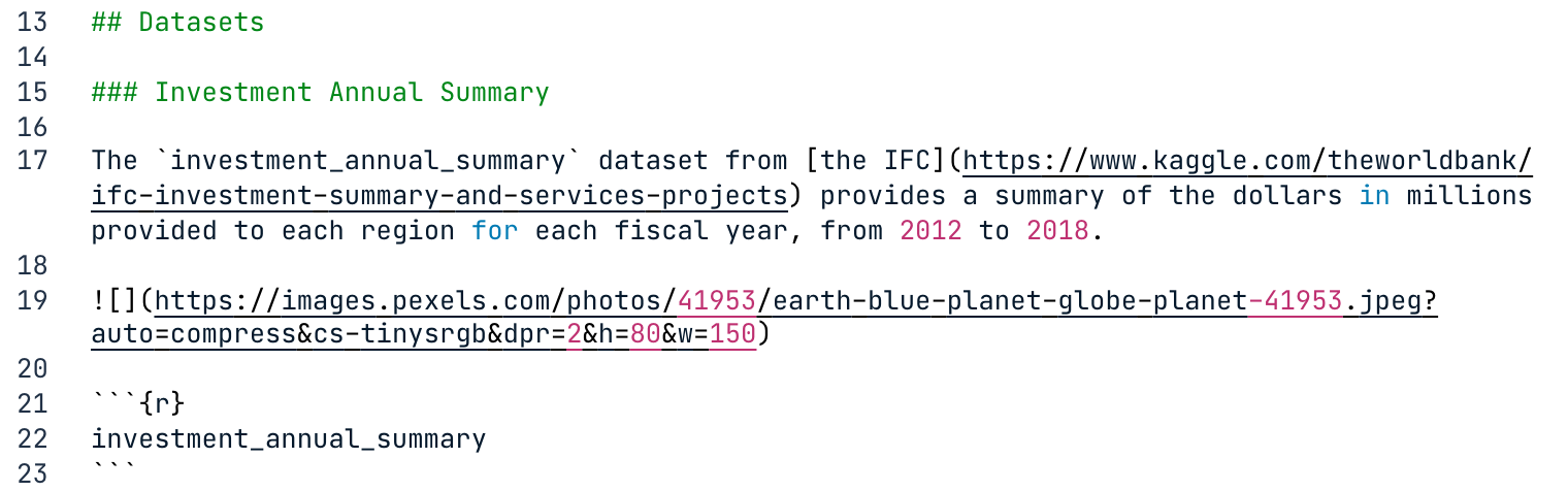 Markdown file with link and image