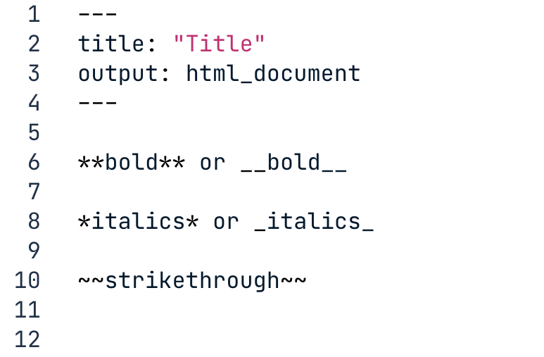 Markdown file with text formatting options