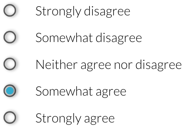 survey asking how strongly you agree that basketball is the best sport, with answers of strongly disagree/somewhat disagree/neither agree nor disagree/somewhat agree/strongly agree.png