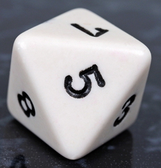 An eight-sided die.