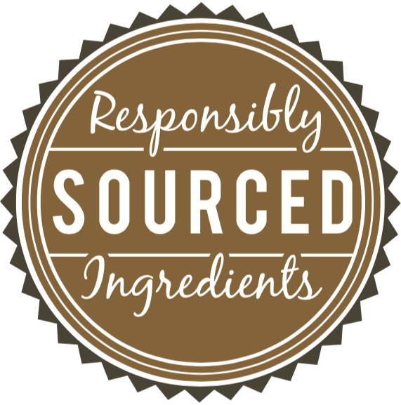 A logo with the phrase 'Responsibly Sourced Ingredients'.
