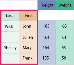 A DataFrame with row multiindex
