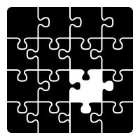 Black puzzle with missing piece
