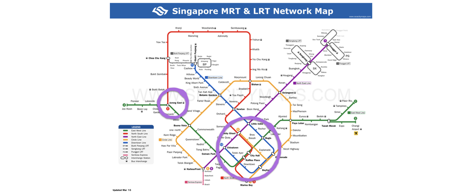 Map of the Singapore subway system