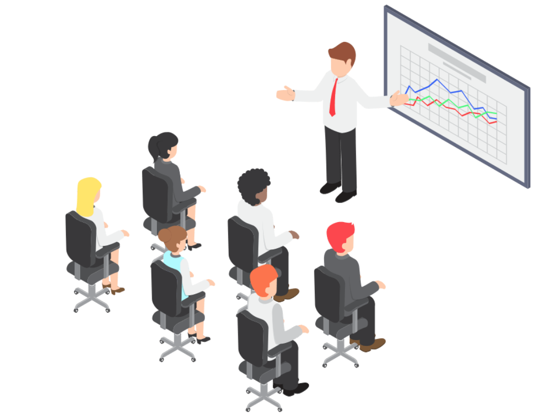 Presenting a graph to the audience