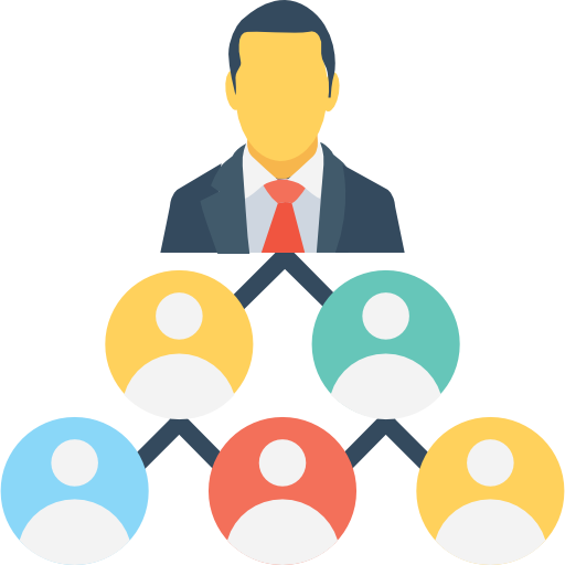 Drawing of a man with multiple people icons coming below him, representing multiple partners