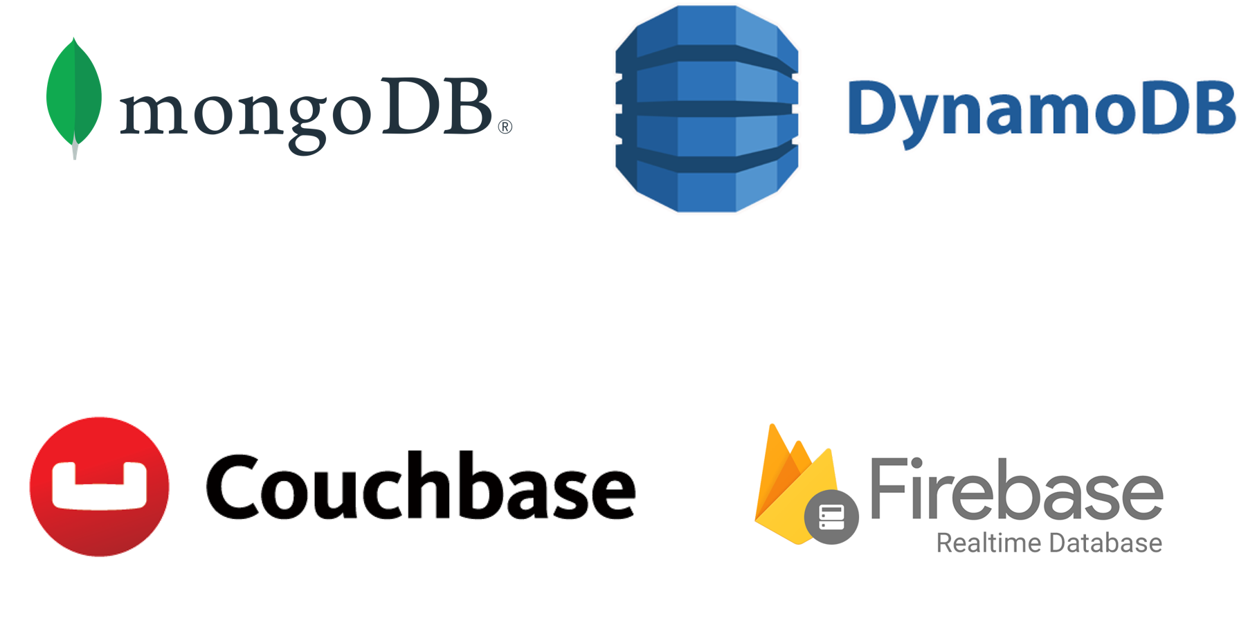 Logos of some popular document databases.