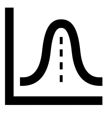 icon showing normal distribution