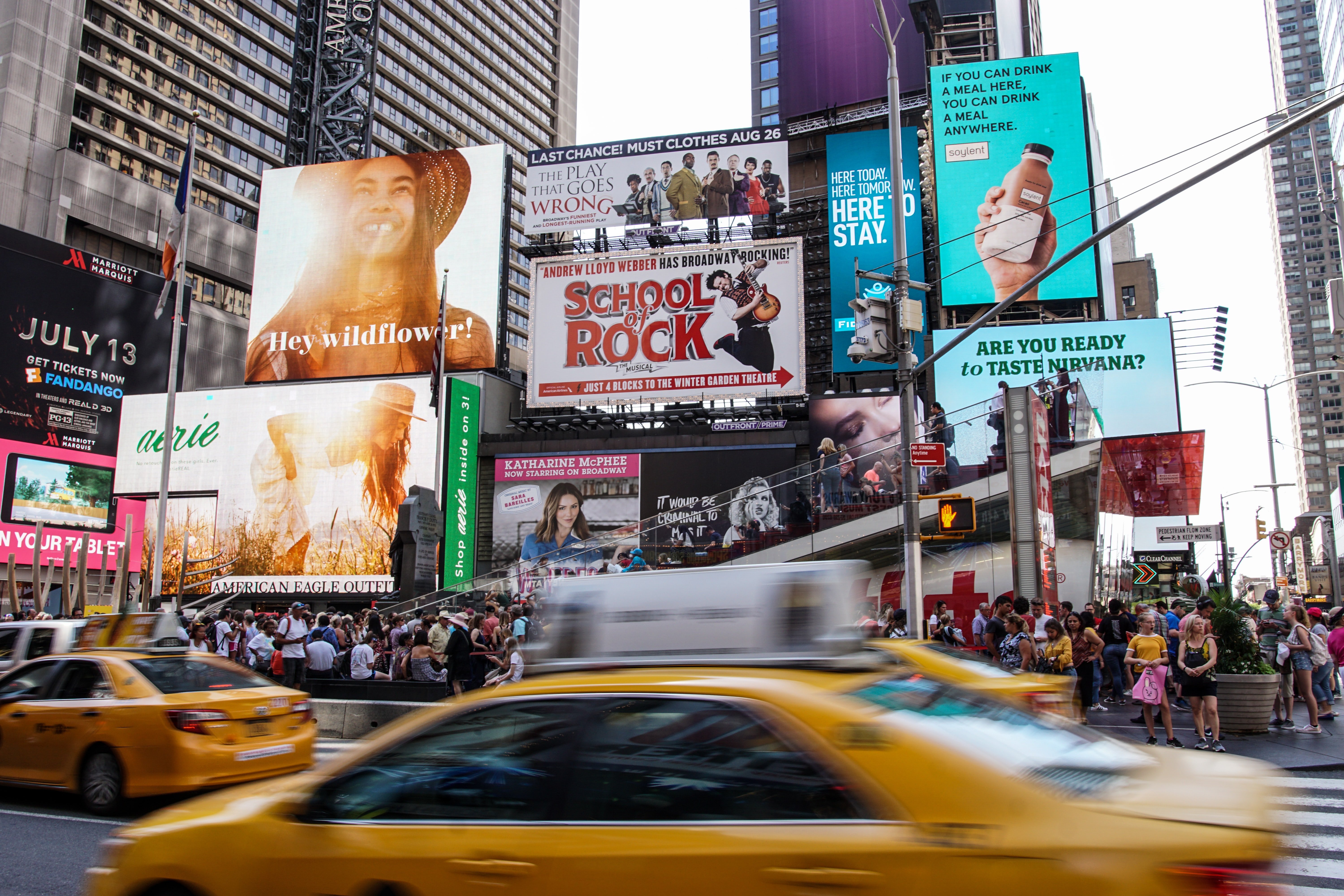 image of Times Square numerous video ads