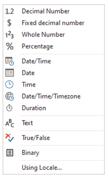 Data types in Power BI