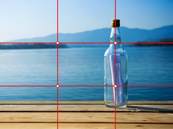 The Rule of Thirds indicates that the subject of an image should appear in the intersection of the 1/3 points vertically and horizontally.