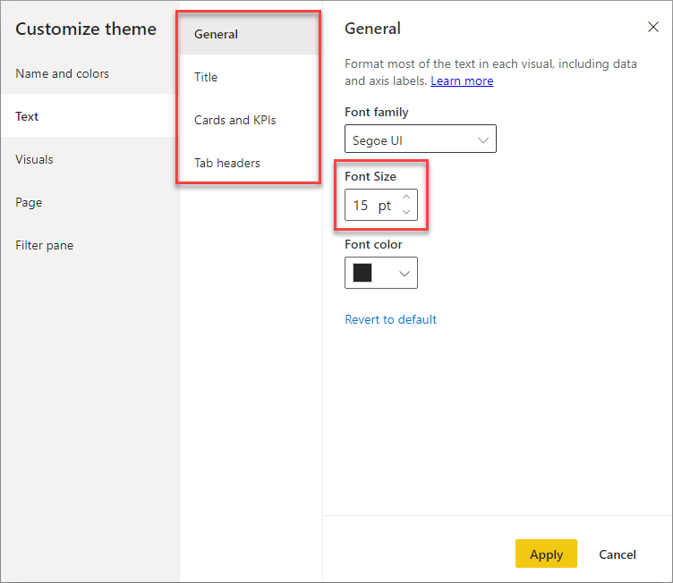 Set the font size to a large enough default value.