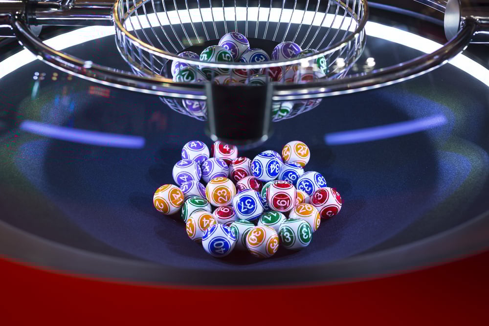 Lottery balls rolling.