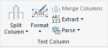 A screen shot of the Power Query interface showing the Text transformation options