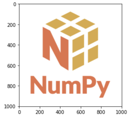 The NumPy logo with red values and blue values switched