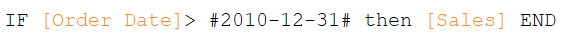Example of a calculation with hard-coded date