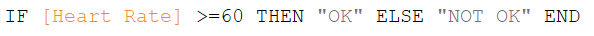 An example of Tableau's IF function syntax