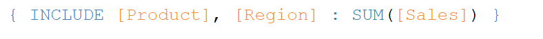 Syntax example of INCLUDE LOD expression