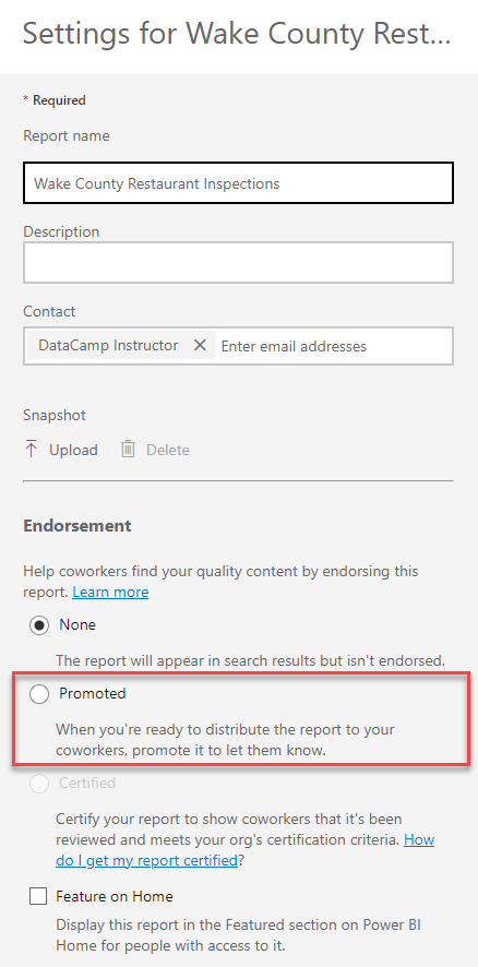 Promoting a report