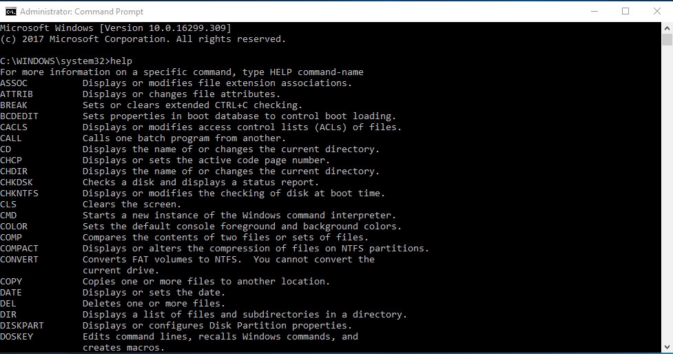 Image of a command line interface terminal.