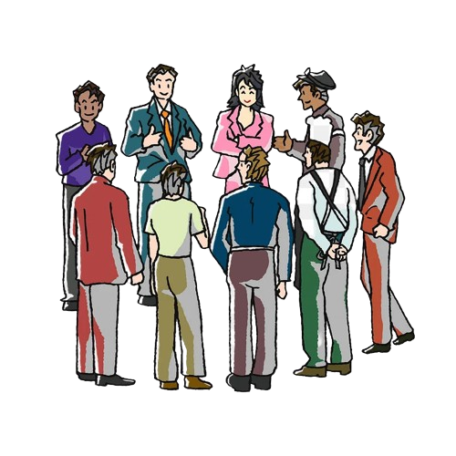 graphic depicting different people