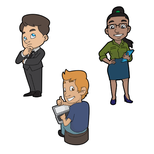 graphic depicting different people