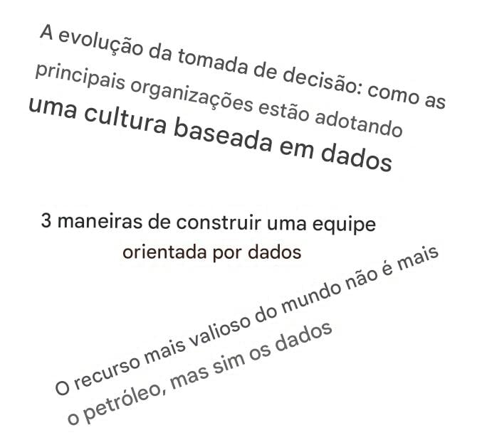 manchetes sobre ser orientado por dados
