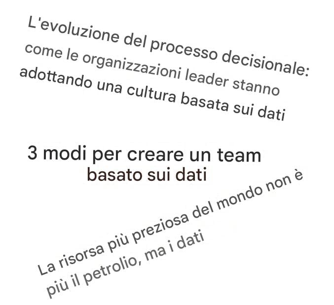titoli di giornale sull'essere data-driven