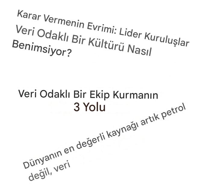 veri temelli olmakla ilgili başlıklar