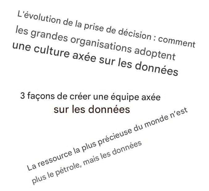 titres sur l’orientation vers les données