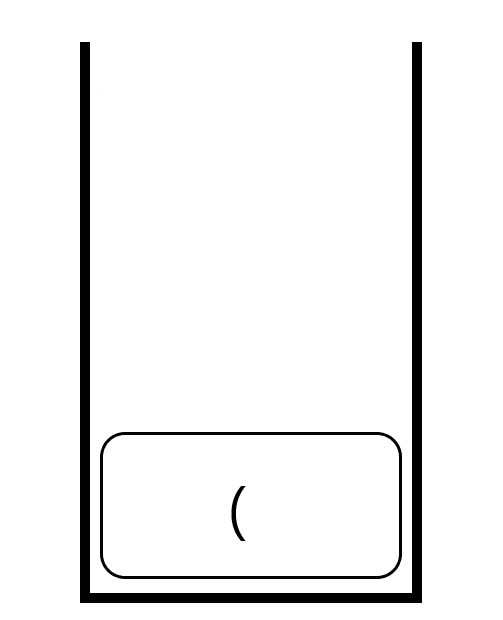 A stack with an opening symbol.
