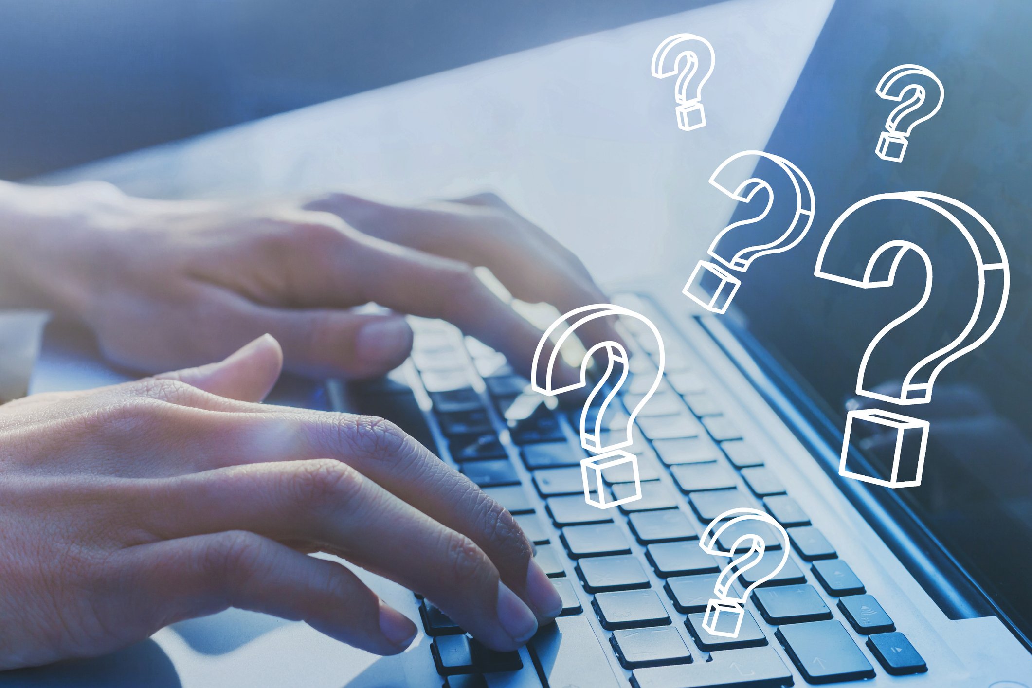 Teclado con signos de interrogación