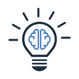 Lightbulb with brain inside