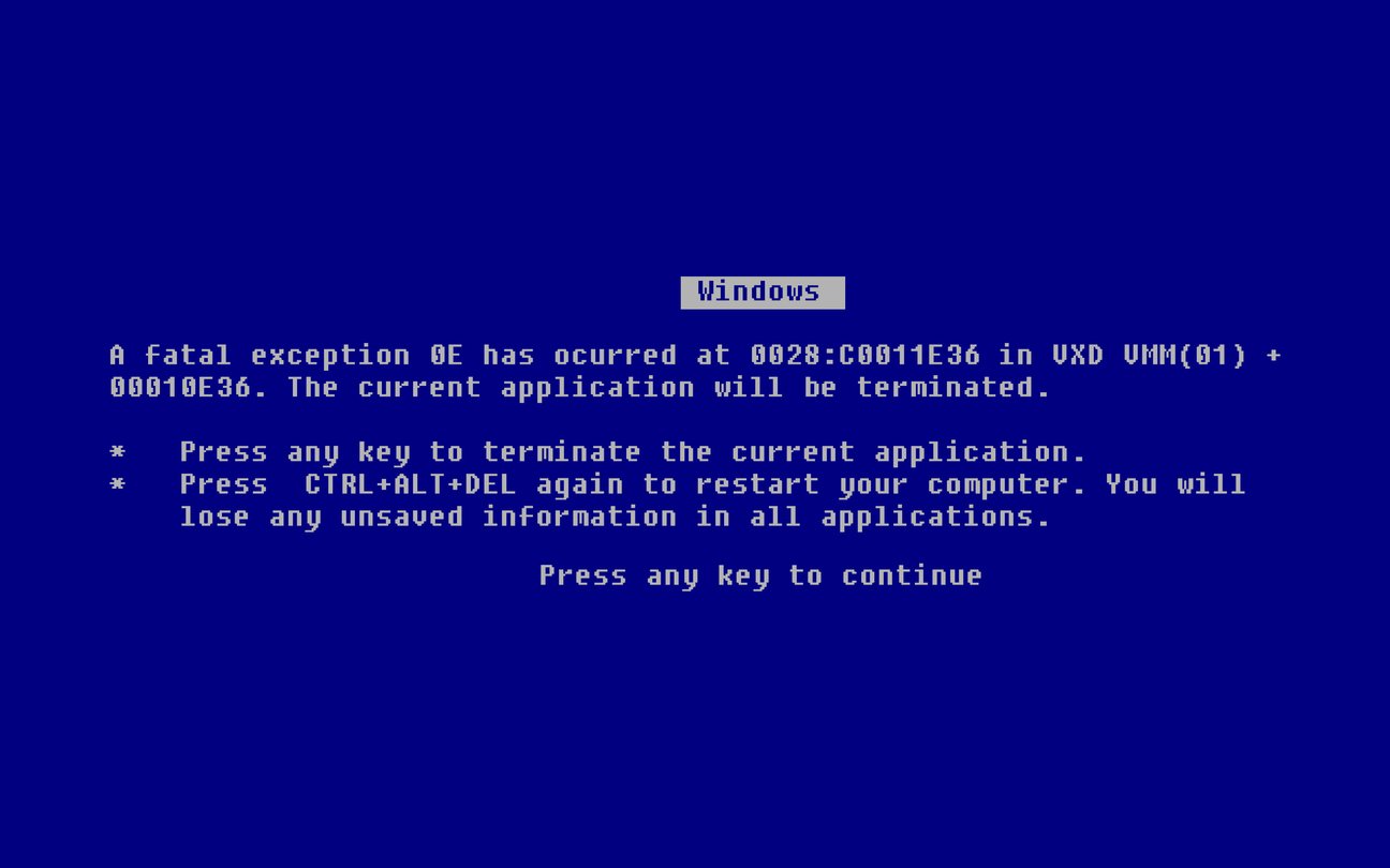 A blue screen