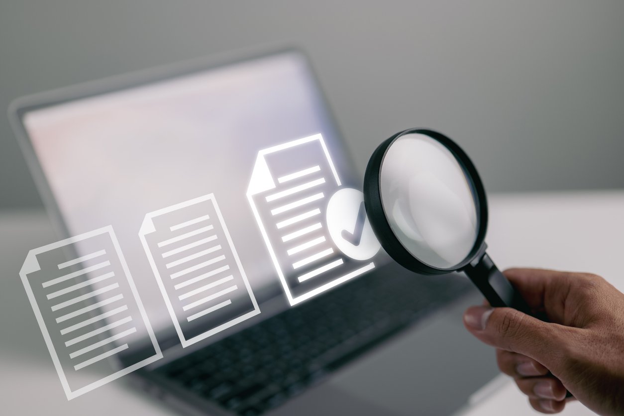 Using a magnifier to look at documents