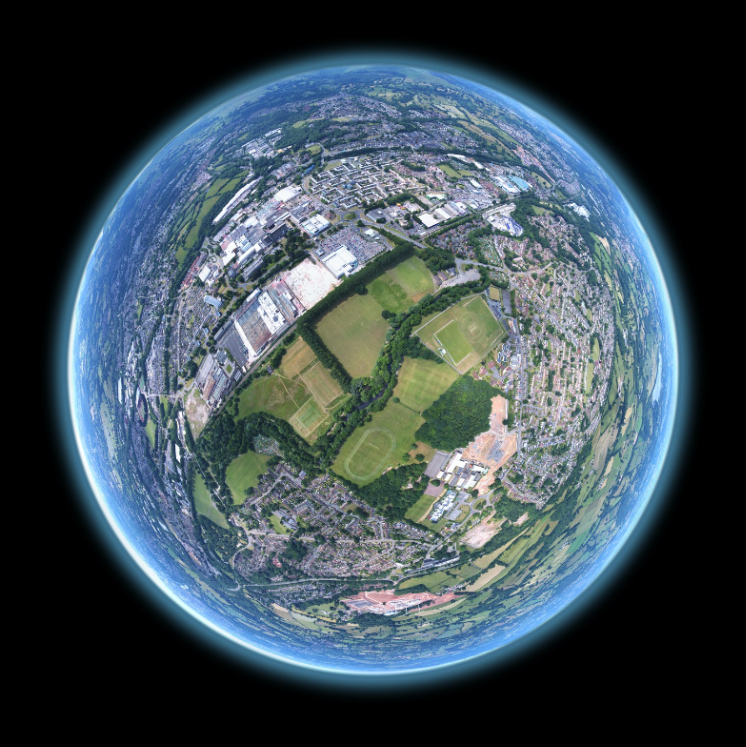 A curious image of Planet Earth that reflects there is life on the planet through the atmosphere as lens.