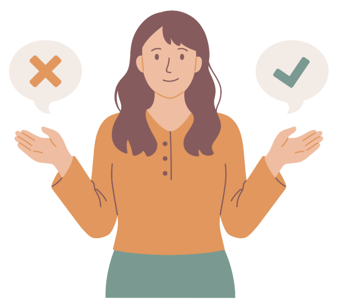 Person weighing up two choices