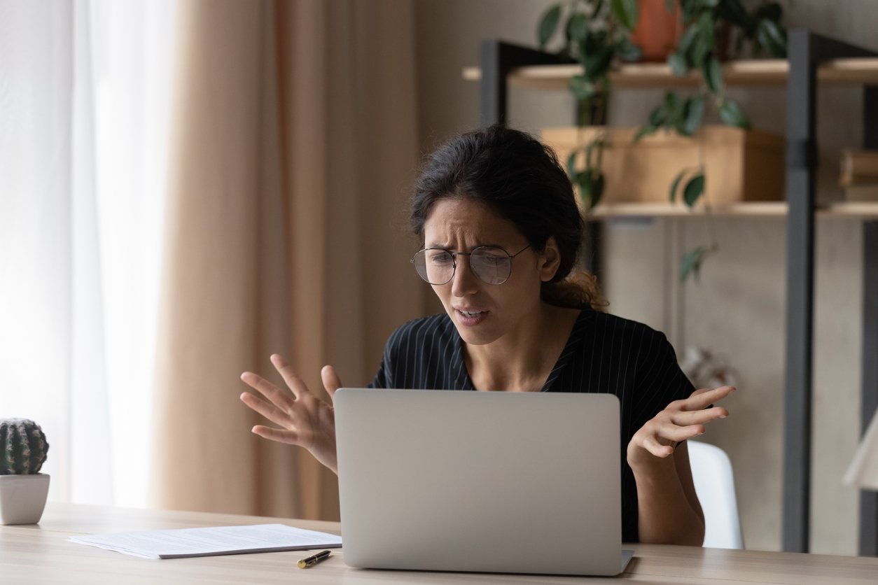 Person frustrated by slow data