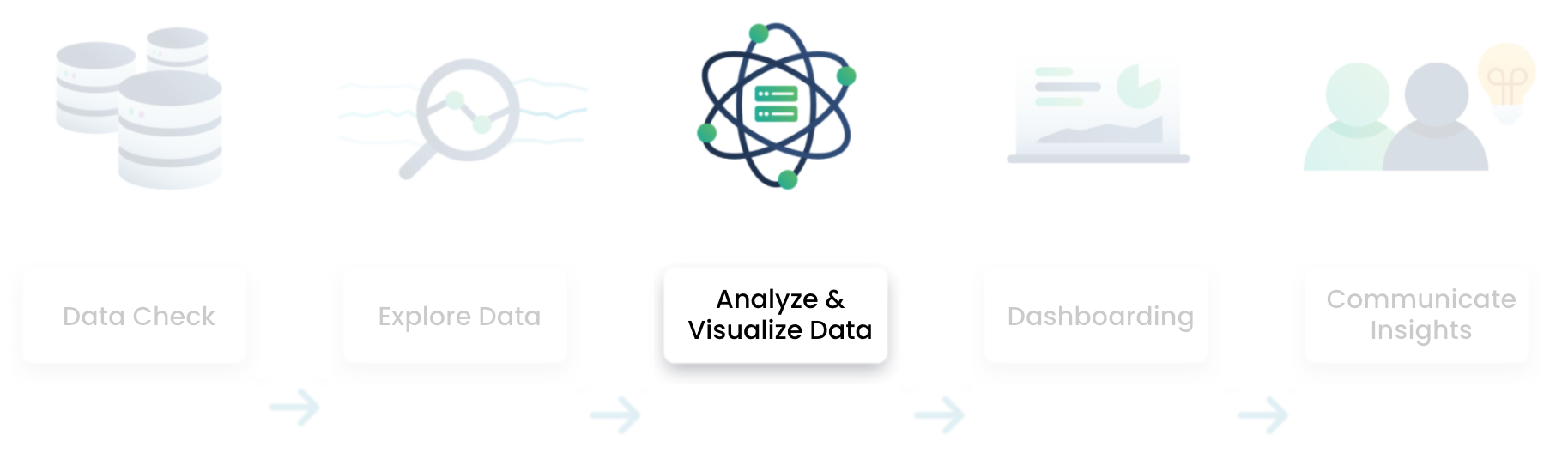 Data analysis process, with only the analyze and visualize data section highlighted.