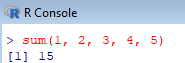 R console output
