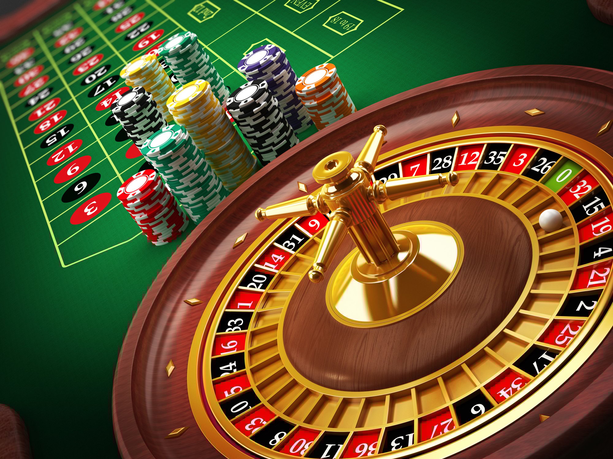 A roulette wheel.