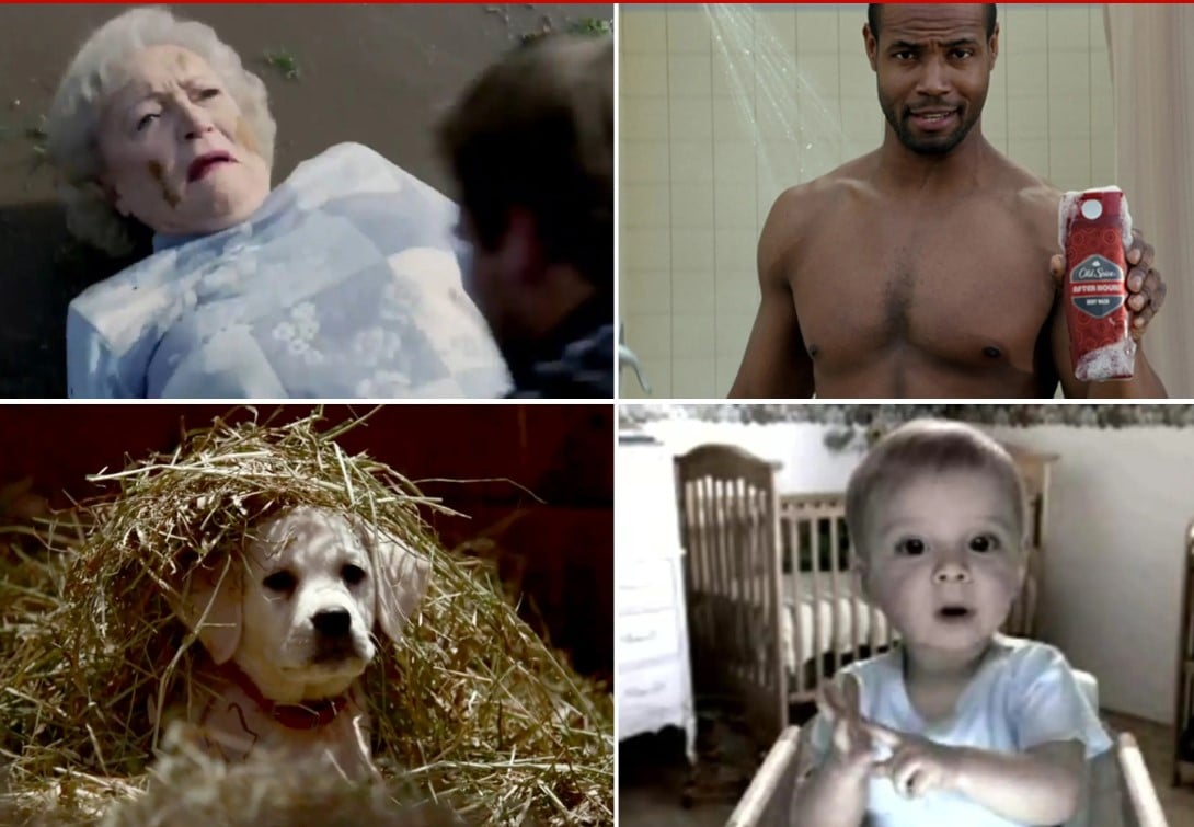 Collage of funny ad images