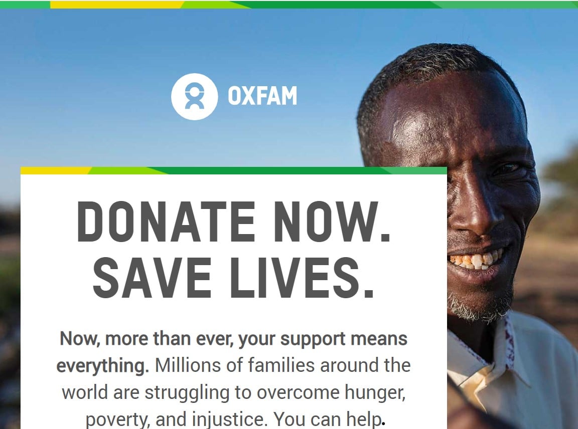 Advertisement for Oxfam