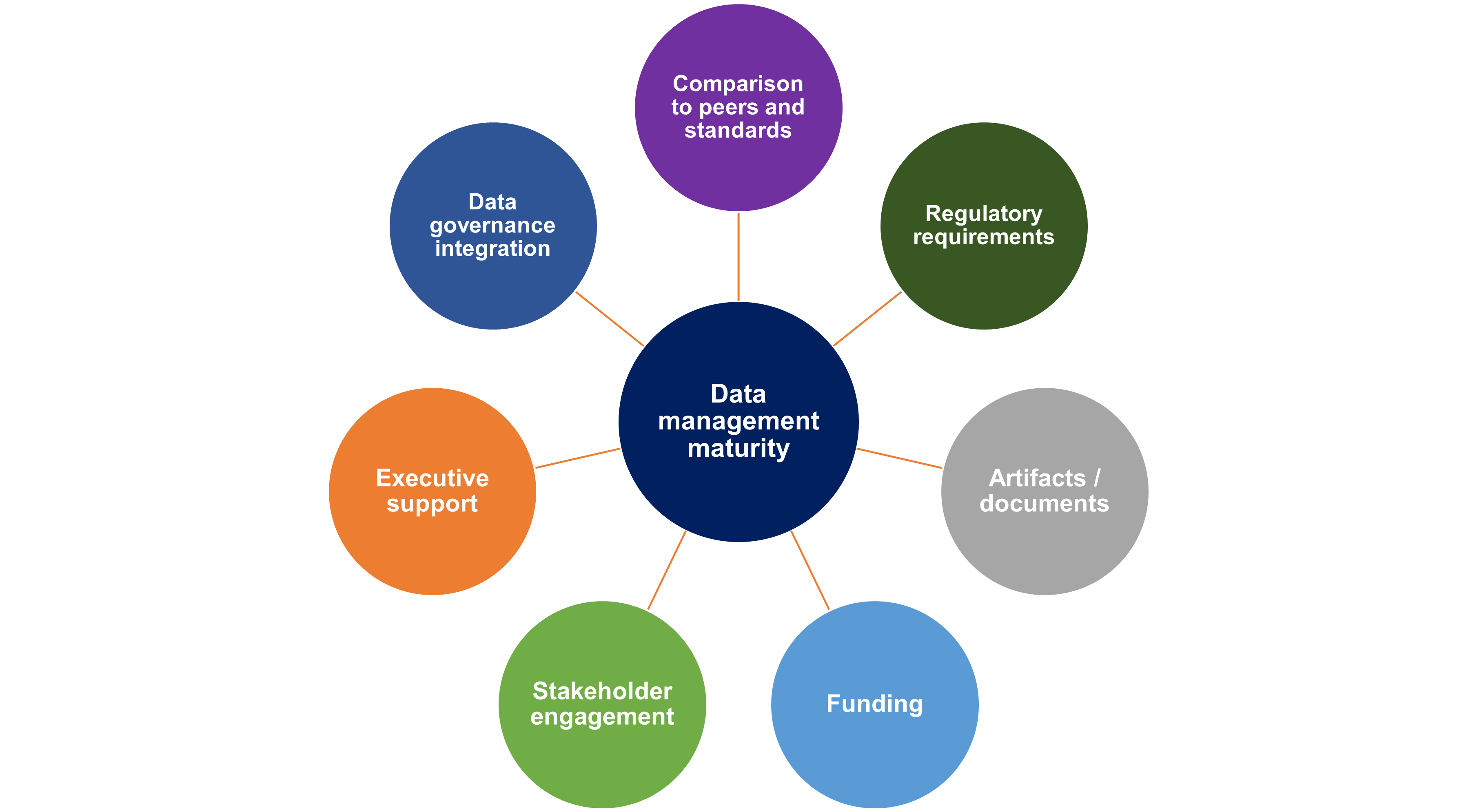 Grpahic showing different components of data management maturity