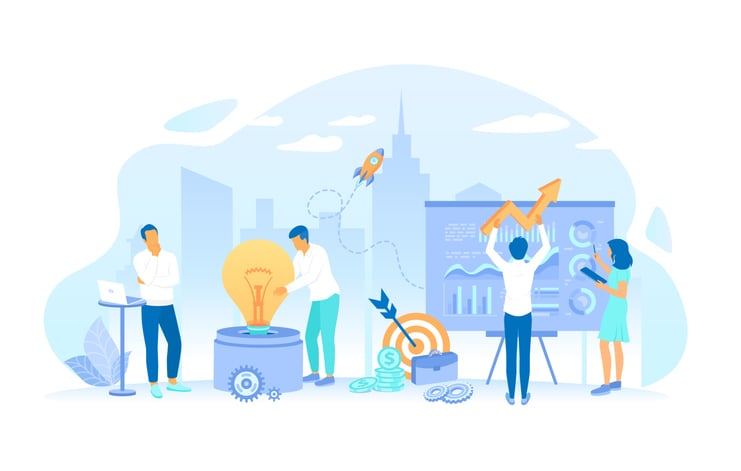People working on a strategic technology project