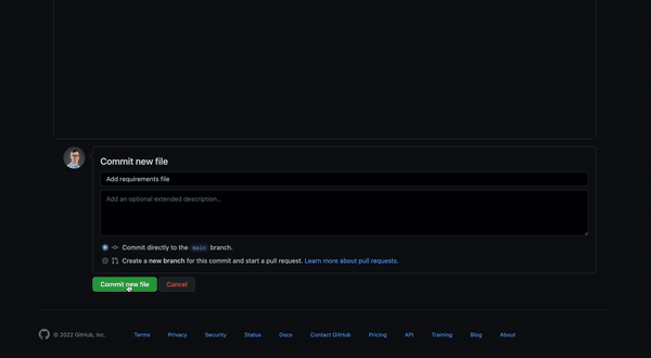 commit the new file to the main branch