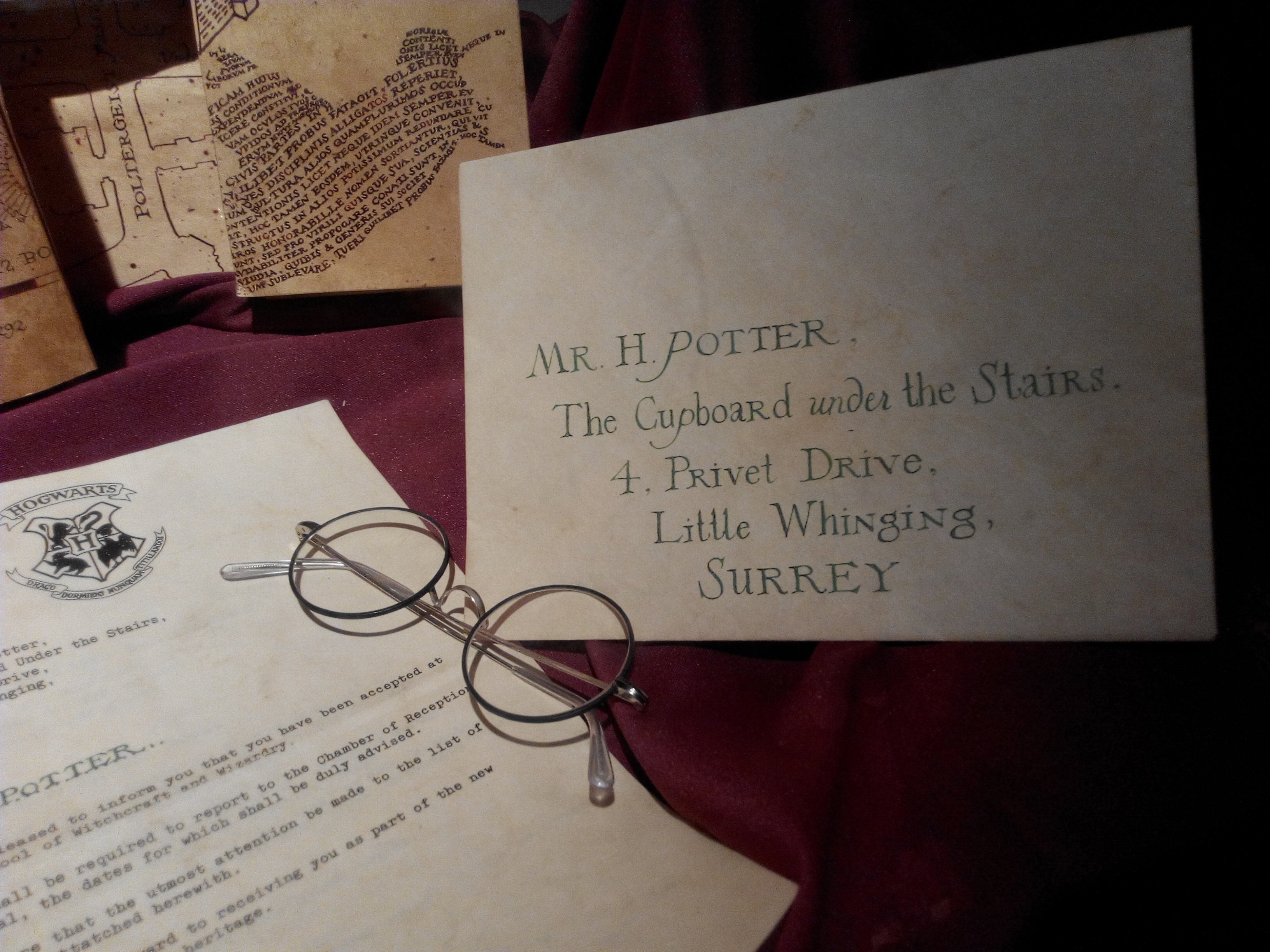 envelope with the address of Harry Potter