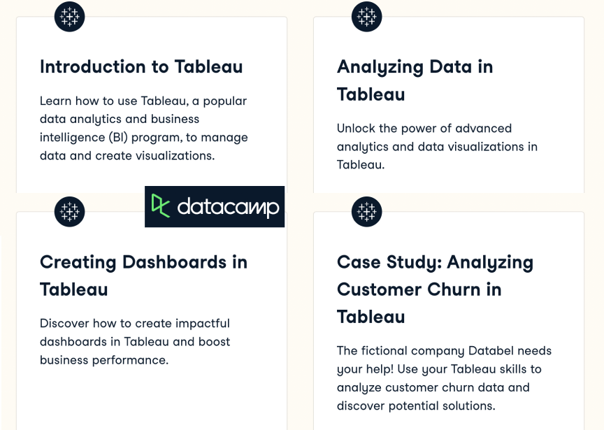 tableau courses