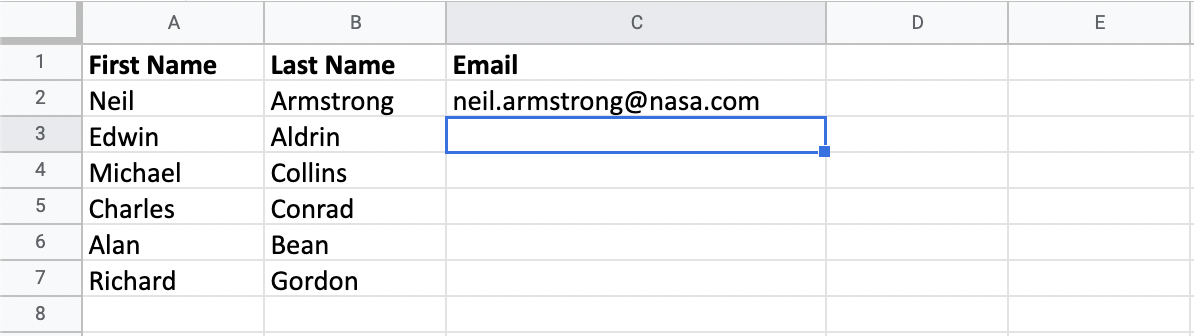 Astronaut email addresses.
